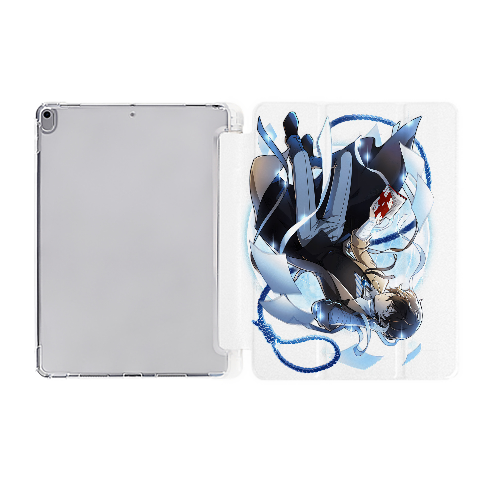 （画像用） 文豪ストレイドッグス Bungo Stray Dogs IPad ケース ペン収納付き 三つ折りスタンド PUレザー×シリコン 対応機種9.5/10.5/10.9インチ